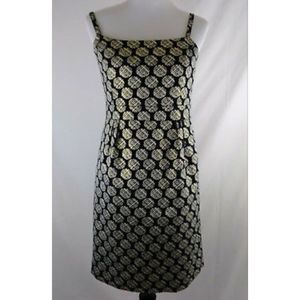 𝅺JACQUARD black and gold sheath dress